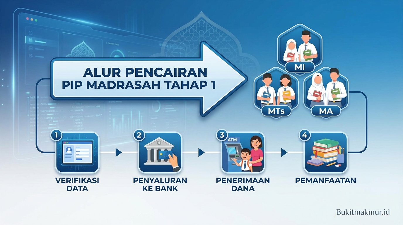 Alur Pencairan PIP Madrasah Tahap 1 untuk MI MTs dan MA