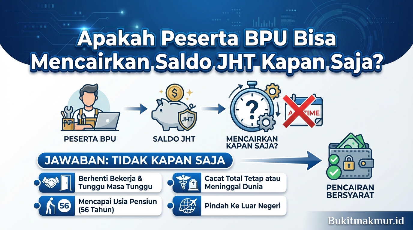 Apakah Peserta BPU Bisa Mencairkan Saldo JHT Kapan Saja?