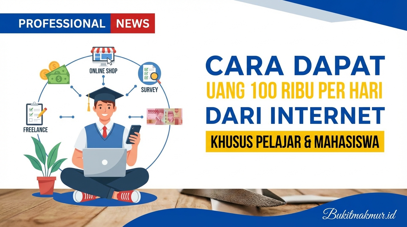 Cara Dapat Uang 100 Ribu Per Hari dari Internet Khusus Pelajar dan Mahasiswa