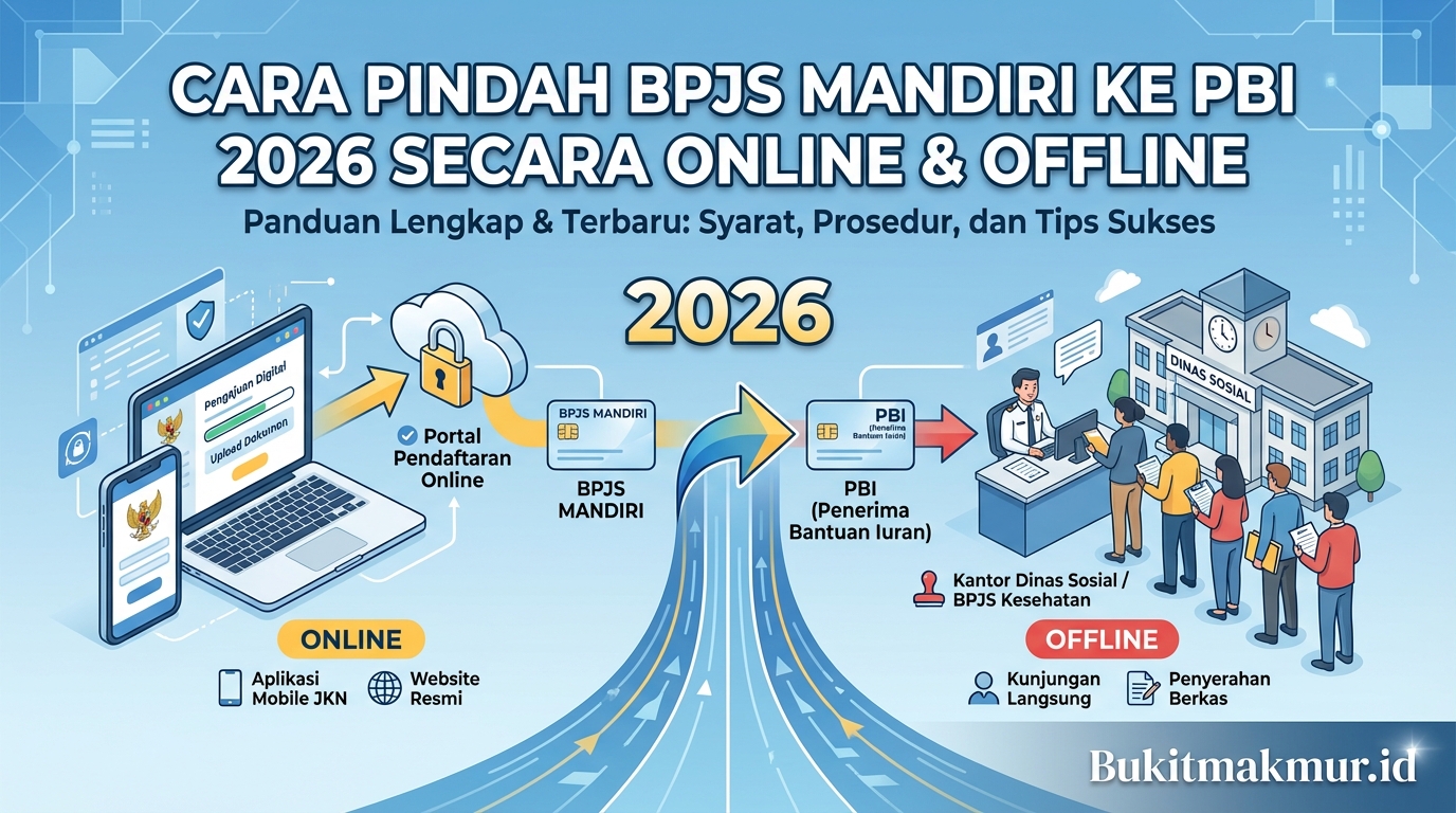 Cara Pindah BPJS Mandiri ke PBI 2026 Secara Online dan Offline