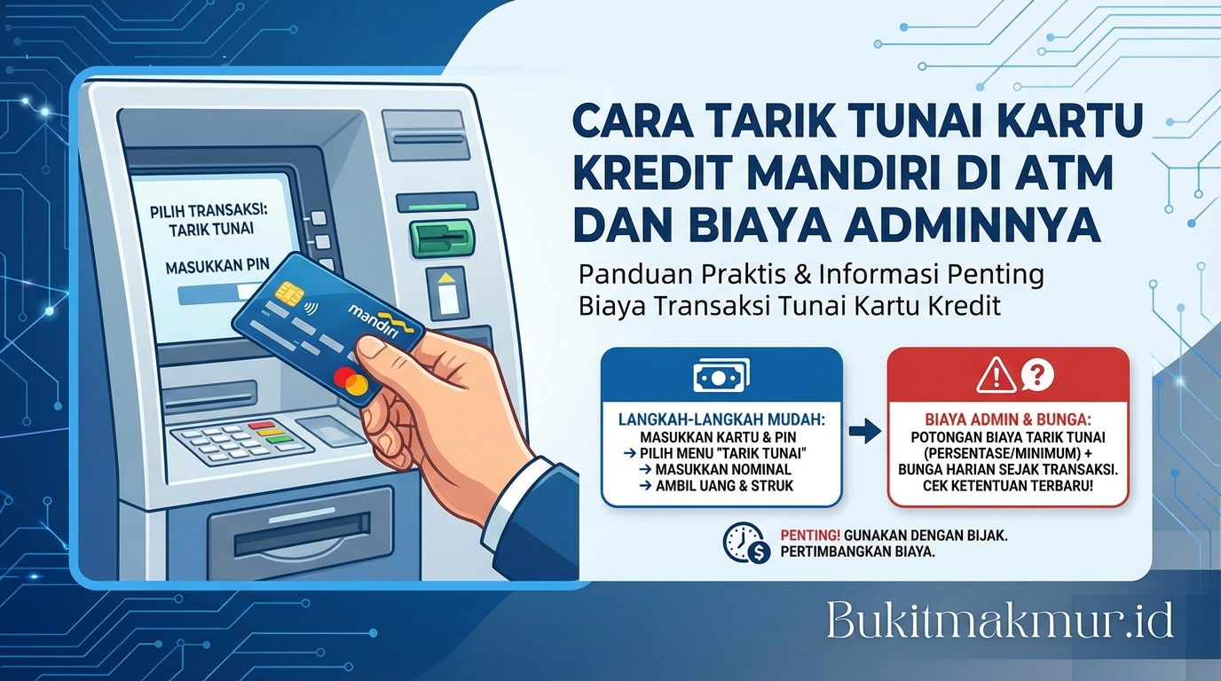 Cara Tarik Tunai Kartu Kredit Mandiri di ATM dan Biaya Adminnya