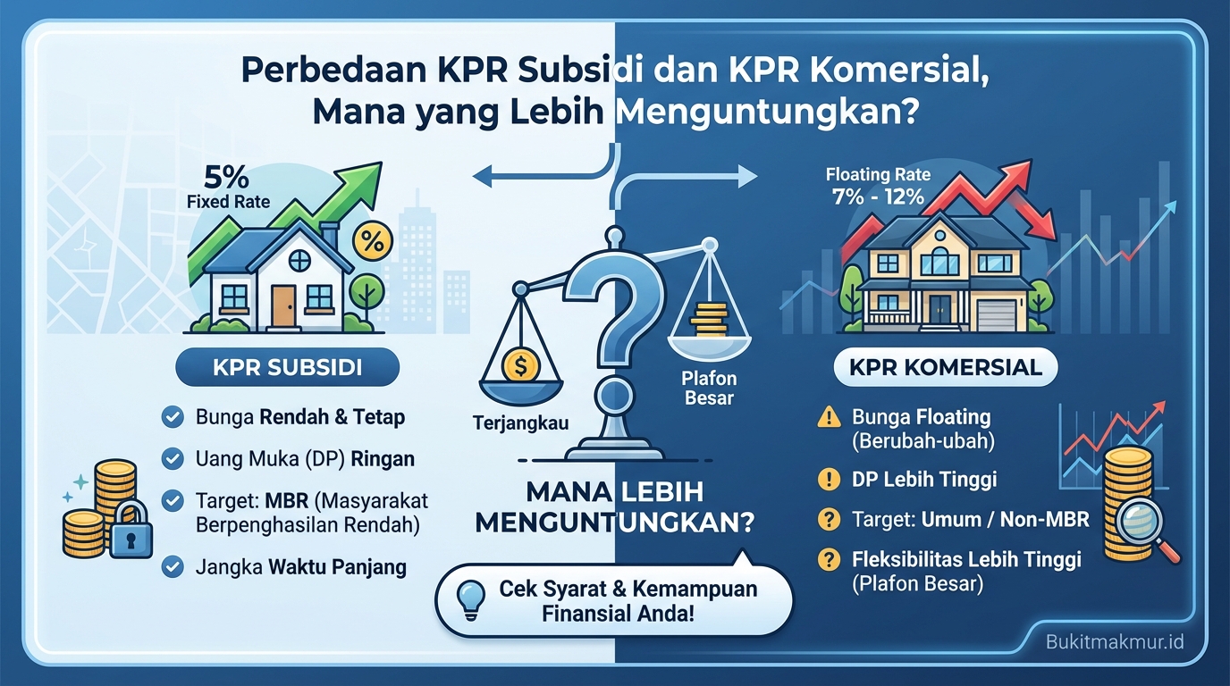 Perbedaan KPR Subsidi dan KPR Komersial, Mana yang Lebih Menguntungkan?