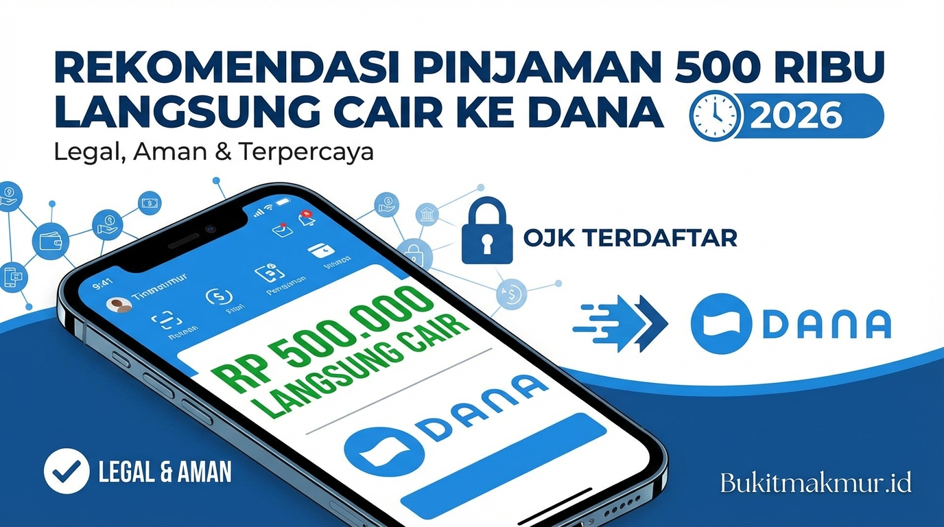 Rekomendasi Pinjaman 500 Ribu Langsung Cair ke DANA 2026 yang Legal dan Aman