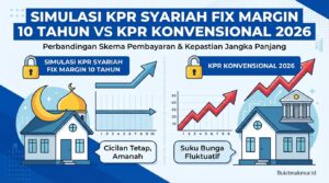 Simulasi KPR Syariah Fix Margin 10 Tahun vs KPR Konvensional 2026