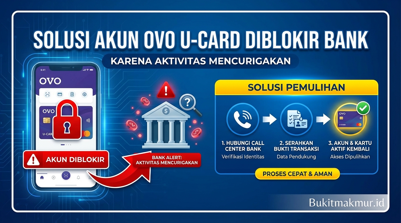 Solusi Akun OVO U-Card Diblokir Pihak Bank Karena Aktivitas Mencurigakan