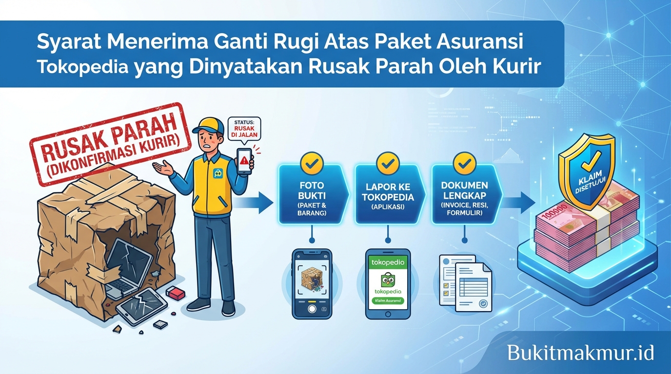 Syarat Menerima Ganti Rugi Atas Paket Asuransi Tokopedia yang Dinyatakan Rusak Parah Oleh Kurir