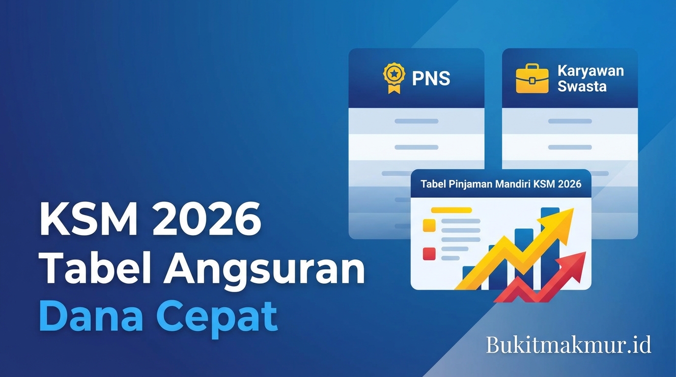 Tabel Pinjaman Mandiri KSM 2026 untuk PNS dan Karyawan Swasta
