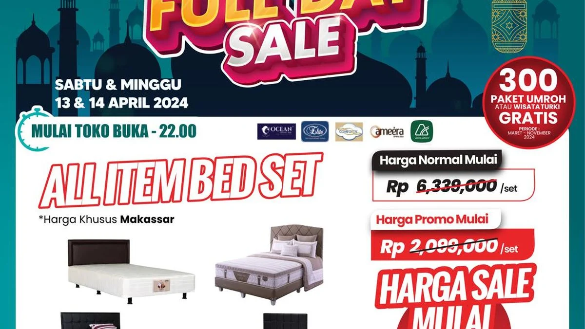 Bed Set Diskon Hingga Rp 6 Juta di Transmart Full Day Sale 29 Maret 2026