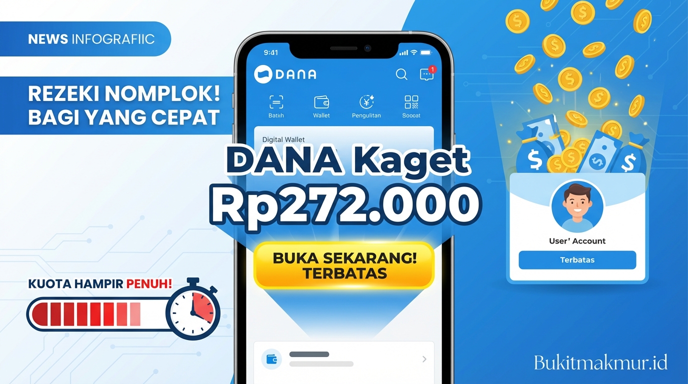 Buka Link DANA Kaget Rp272.000 Terbatas, Rezeki Nomplok Bagi Anda yang Cepat