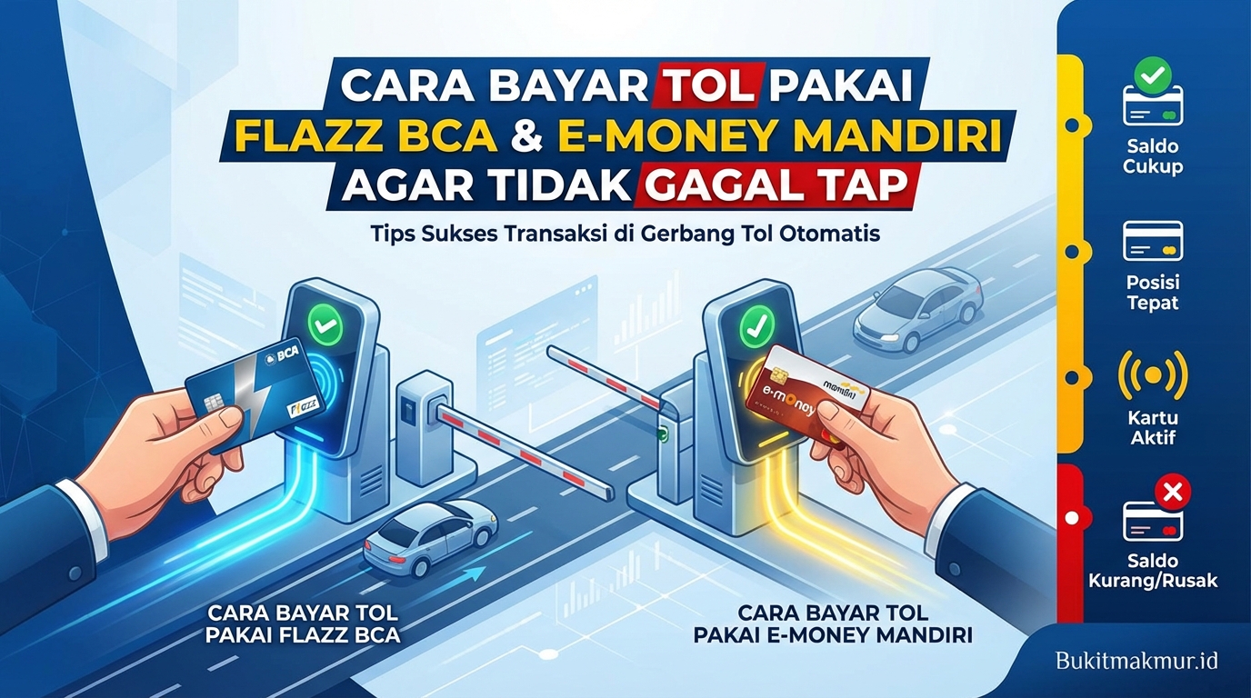 Cara Bayar Tol Pakai Flazz BCA dan E-Money Mandiri Agar Tidak Gagal Tap
