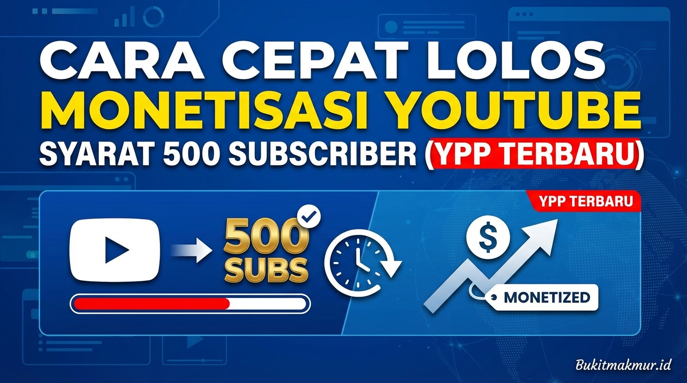 Cara Cepat Lolos Monetisasi YouTube Syarat 500 Subscriber (YPP Terbaru)