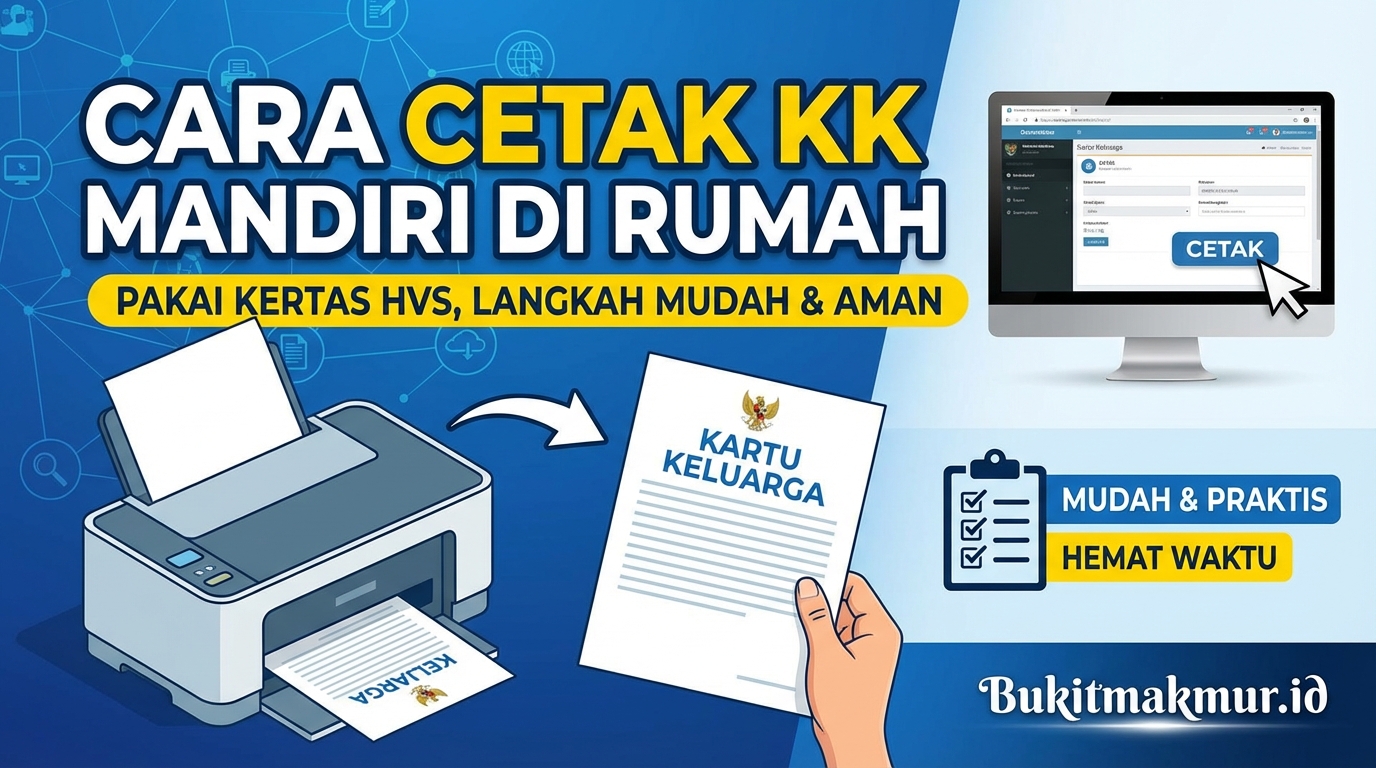 Cara Cetak KK (Kartu Keluarga) Mandiri Pakai Kertas HVS di Rumah