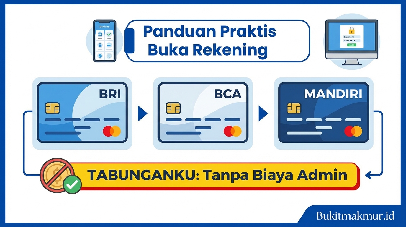Cara Membuat Rekening Tabunganku BRI, BCA, Mandiri (Tanpa Biaya Admin)
