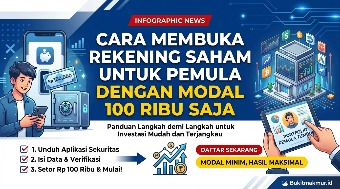 Cara Membuka Rekening Saham untuk Pemula dengan Modal 100 Ribu Saja