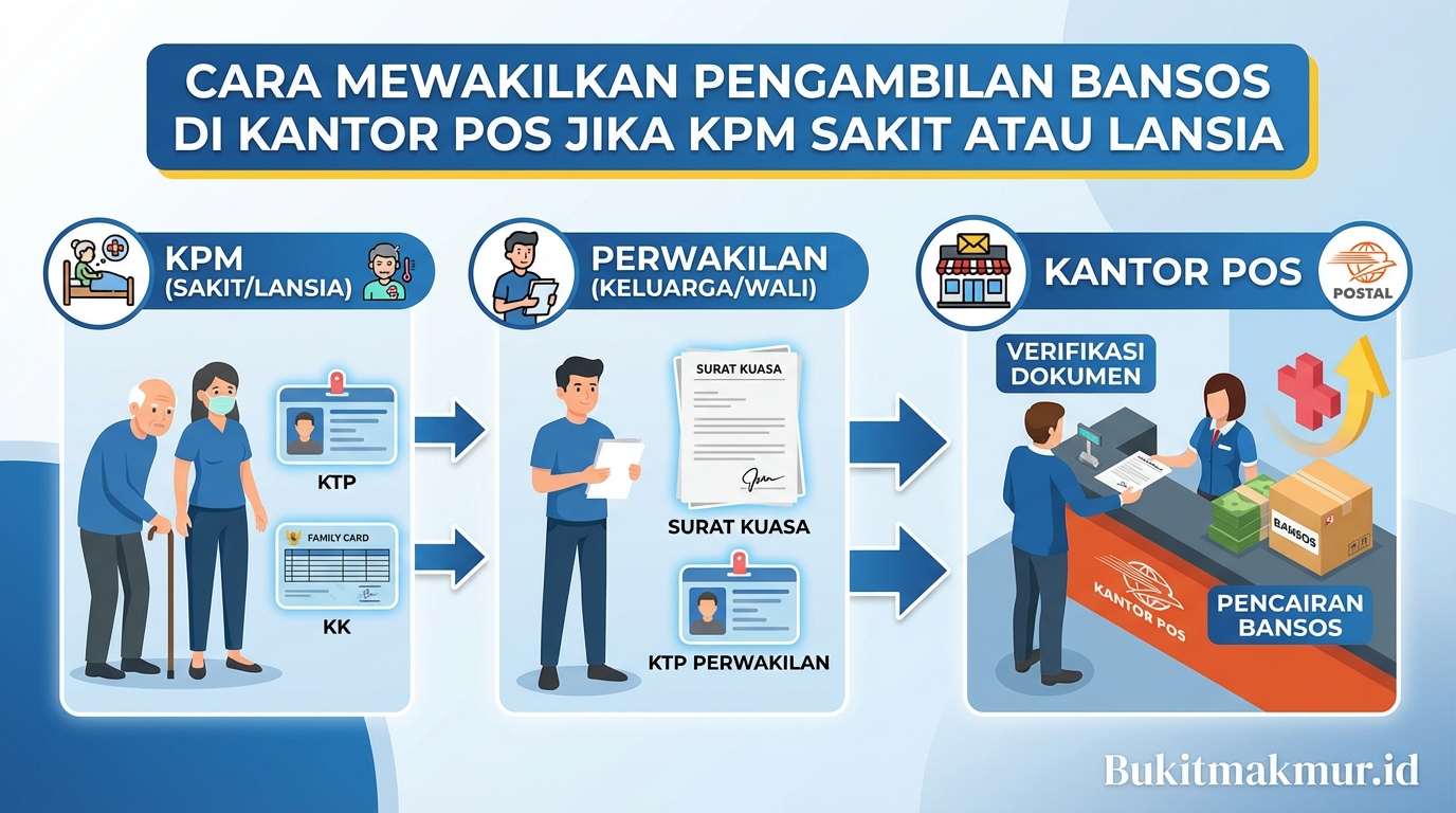 Cara Mewakilkan Pengambilan Bansos di Kantor Pos Jika KPM Sakit atau Lansia
