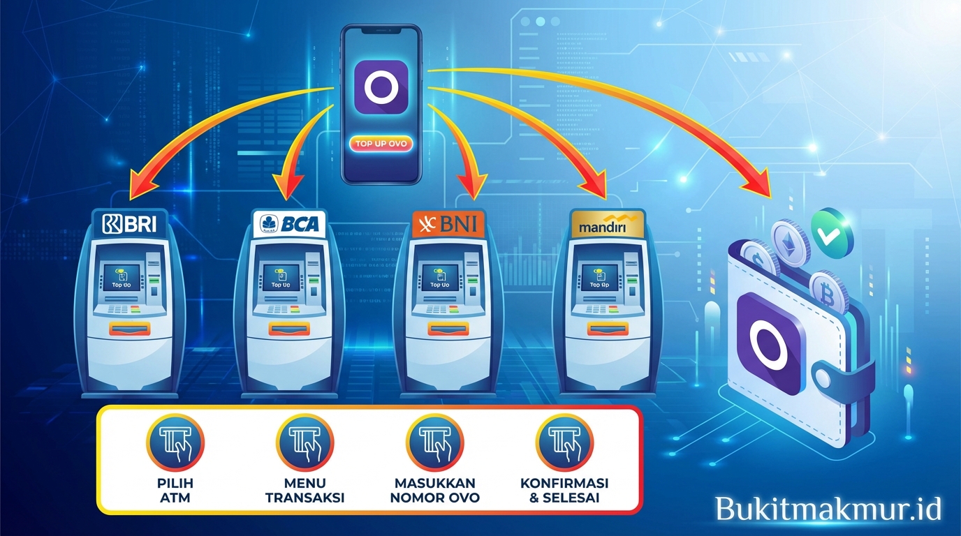 Cara Top Up OVO Lewat Mesin ATM BRI, BCA, BNI, dan Mandiri