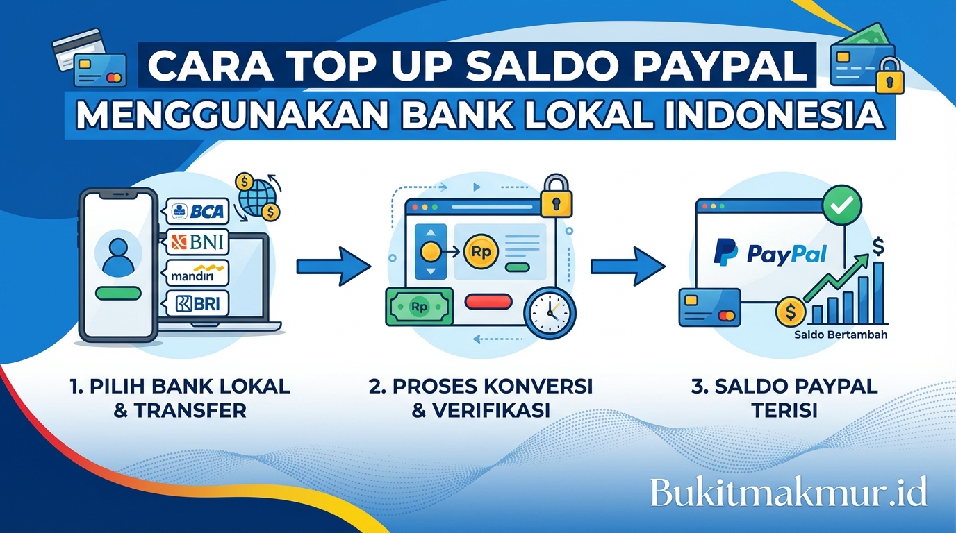 Cara Top Up Saldo PayPal Menggunakan Bank Lokal Indonesia