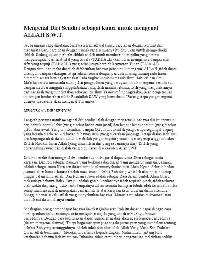 Mengenal Diri Sendiri: Kunci Menemukan Makna Hidup dan Kedekatan dengan Tuhan