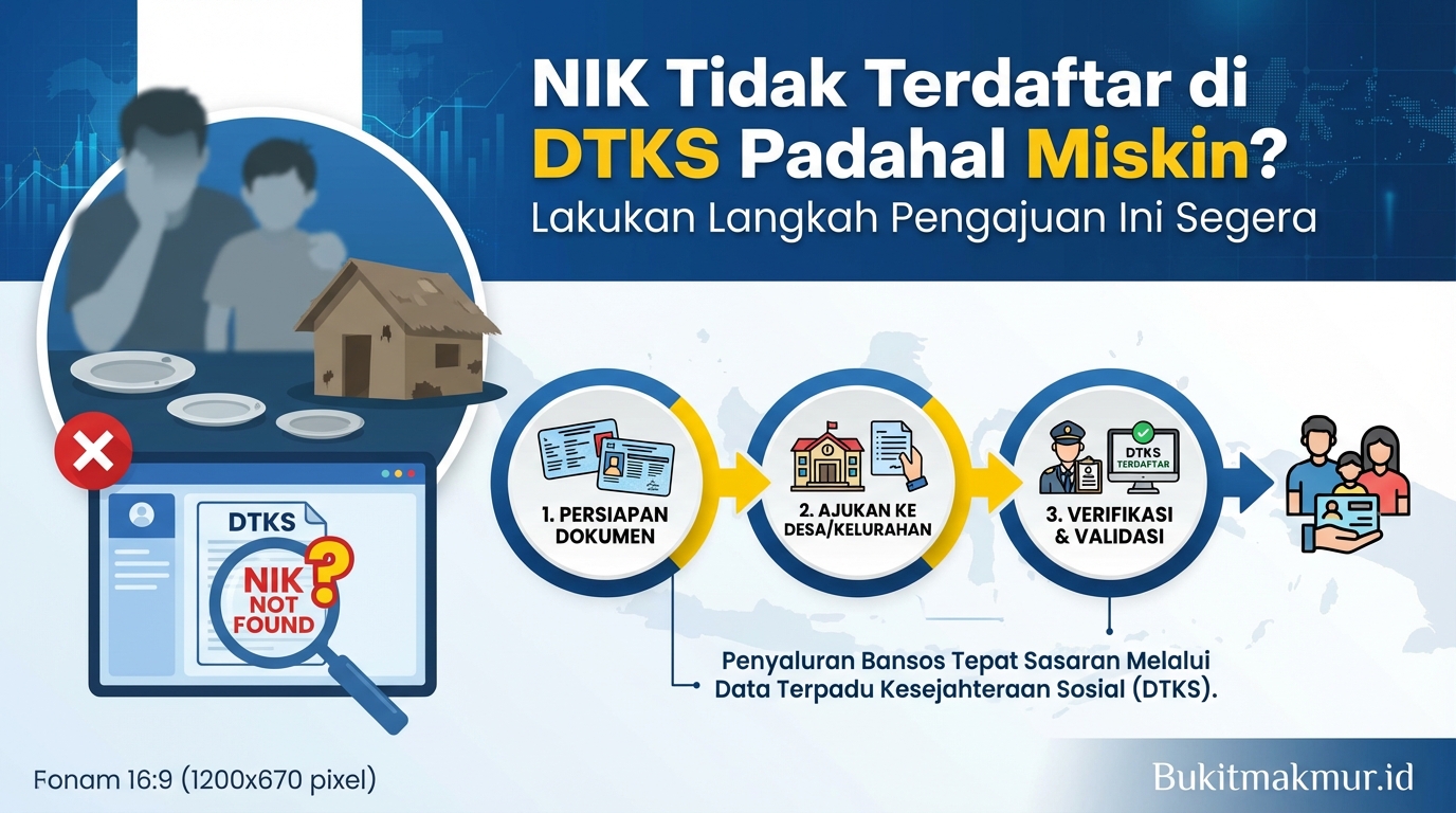 NIK Tidak Terdaftar di DTKS Padahal Miskin? Lakukan Langkah Pengajuan Ini Segera