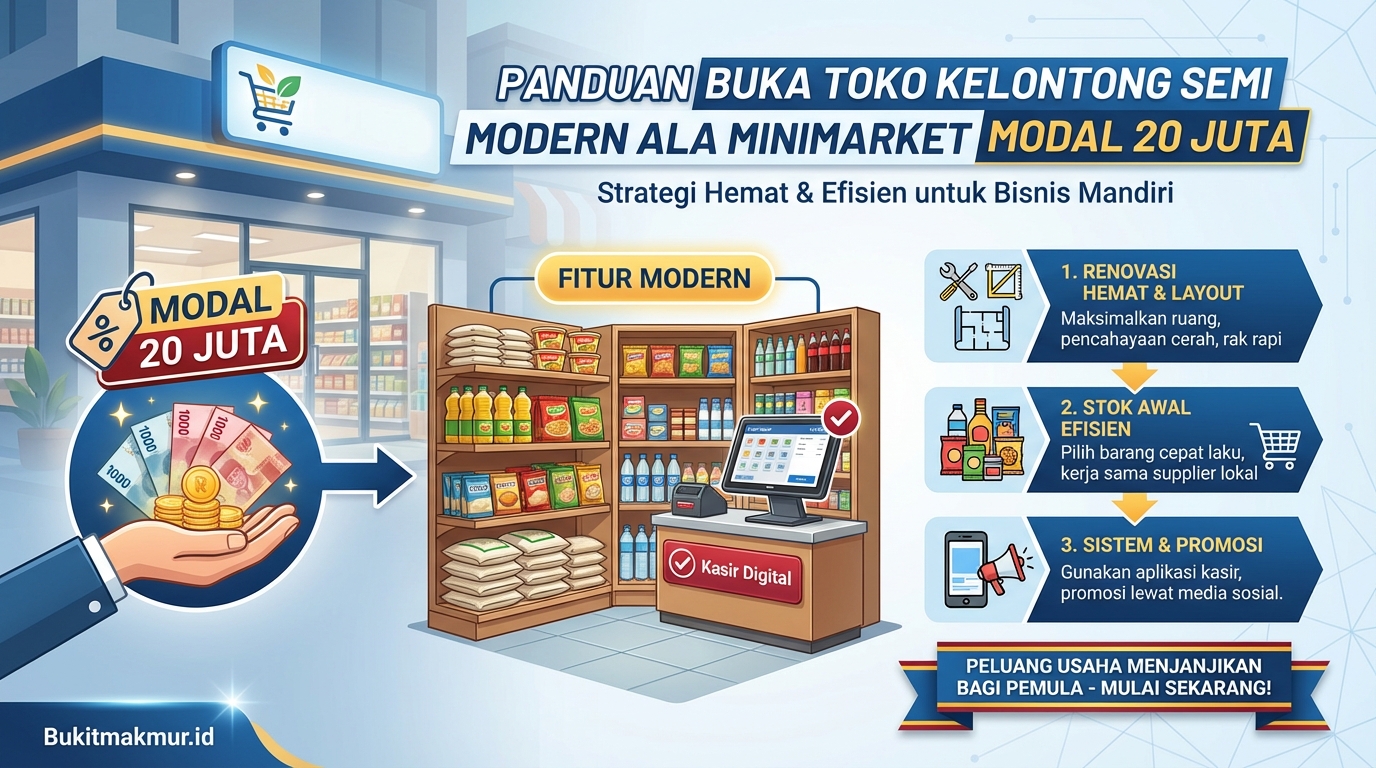Panduan Buka Toko Kelontong Semi Modern ala Minimarket Modal 20 Juta