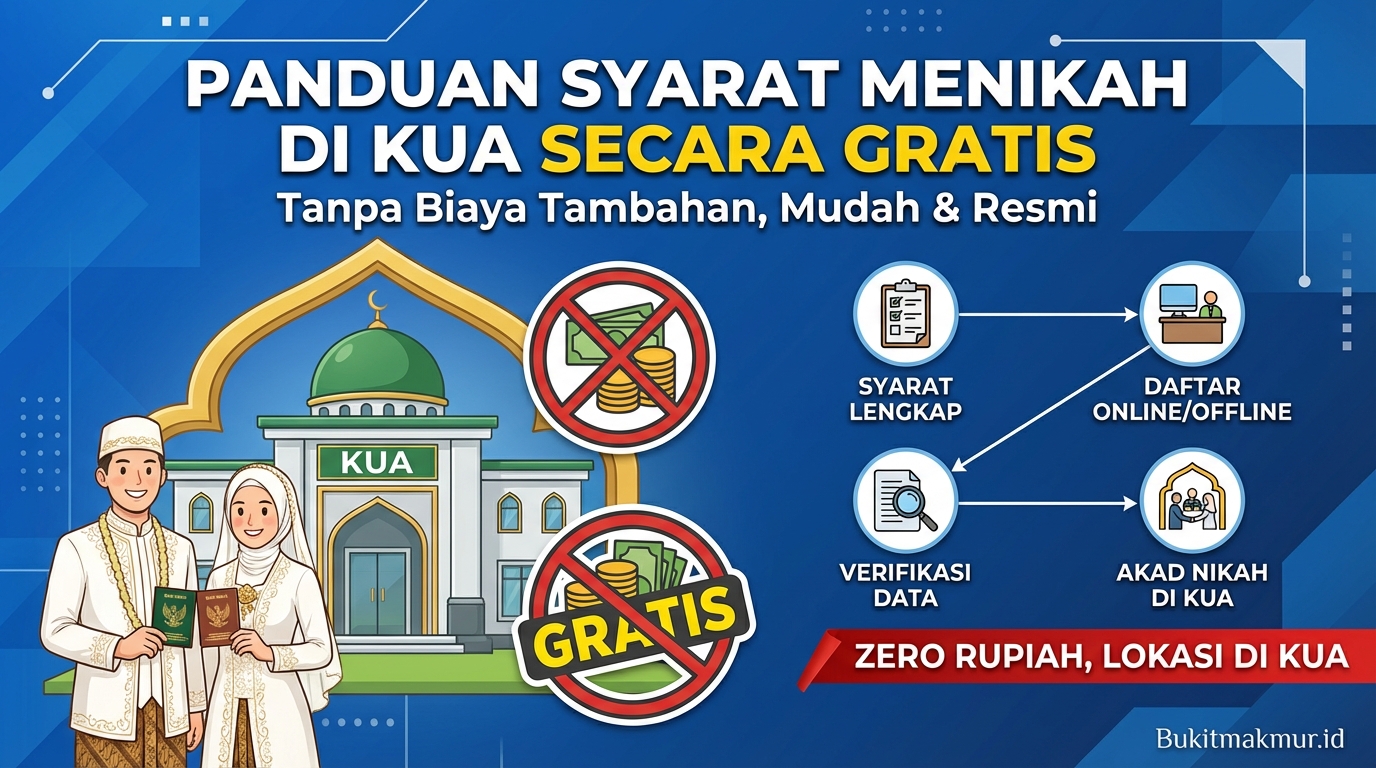 Panduan Syarat Menikah di KUA Secara Gratis Tanpa Biaya Tambahan