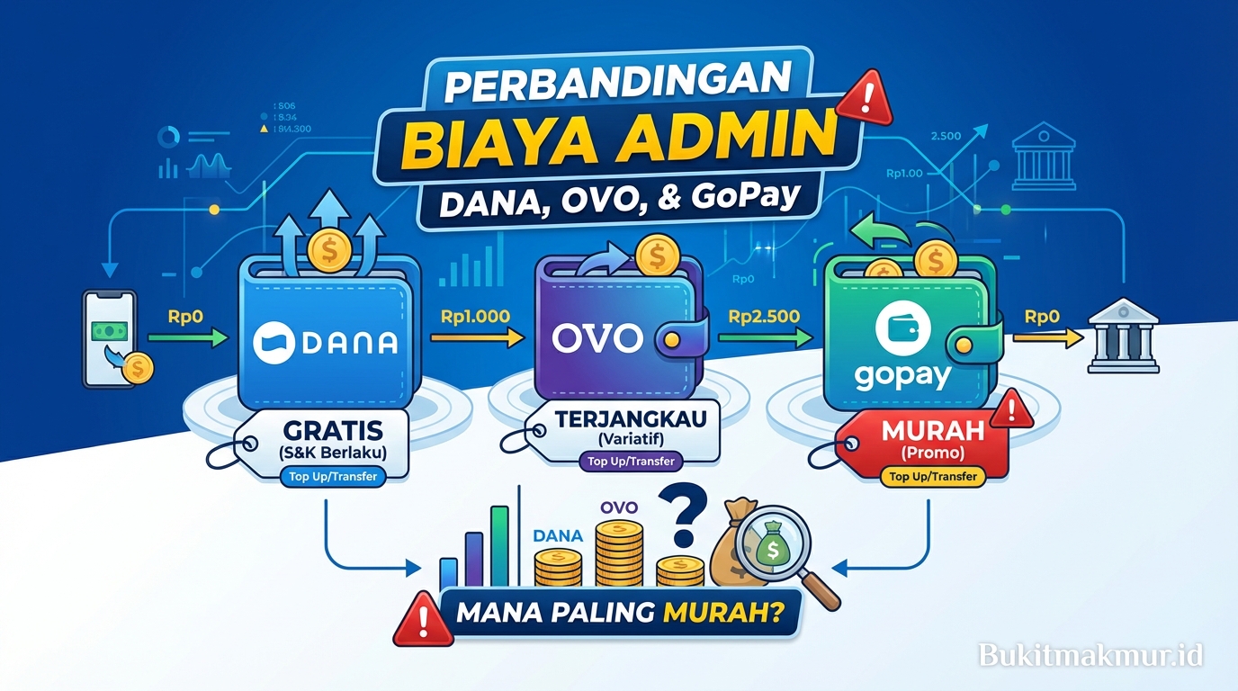 Perbandingan Biaya Admin Transfer DANA, OVO, dan GoPay, Mana Paling Murah?