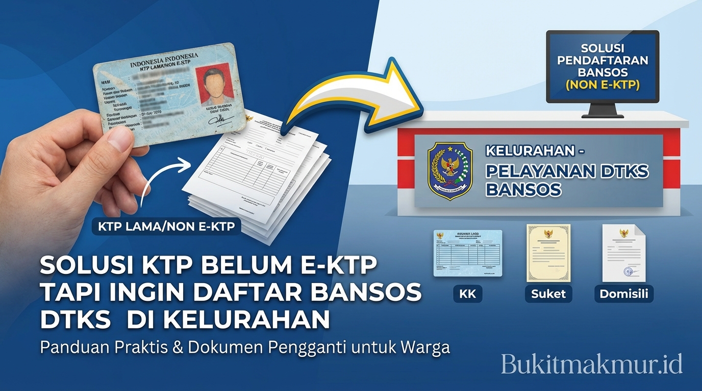 Solusi KTP Belum E-KTP Tapi Ingin Daftar Bansos DTKS di Kelurahan