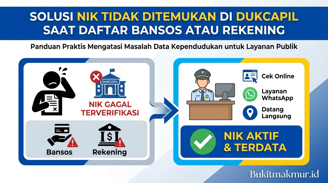 Solusi NIK Tidak Ditemukan di Dukcapil Saat Daftar Bansos atau Rekening