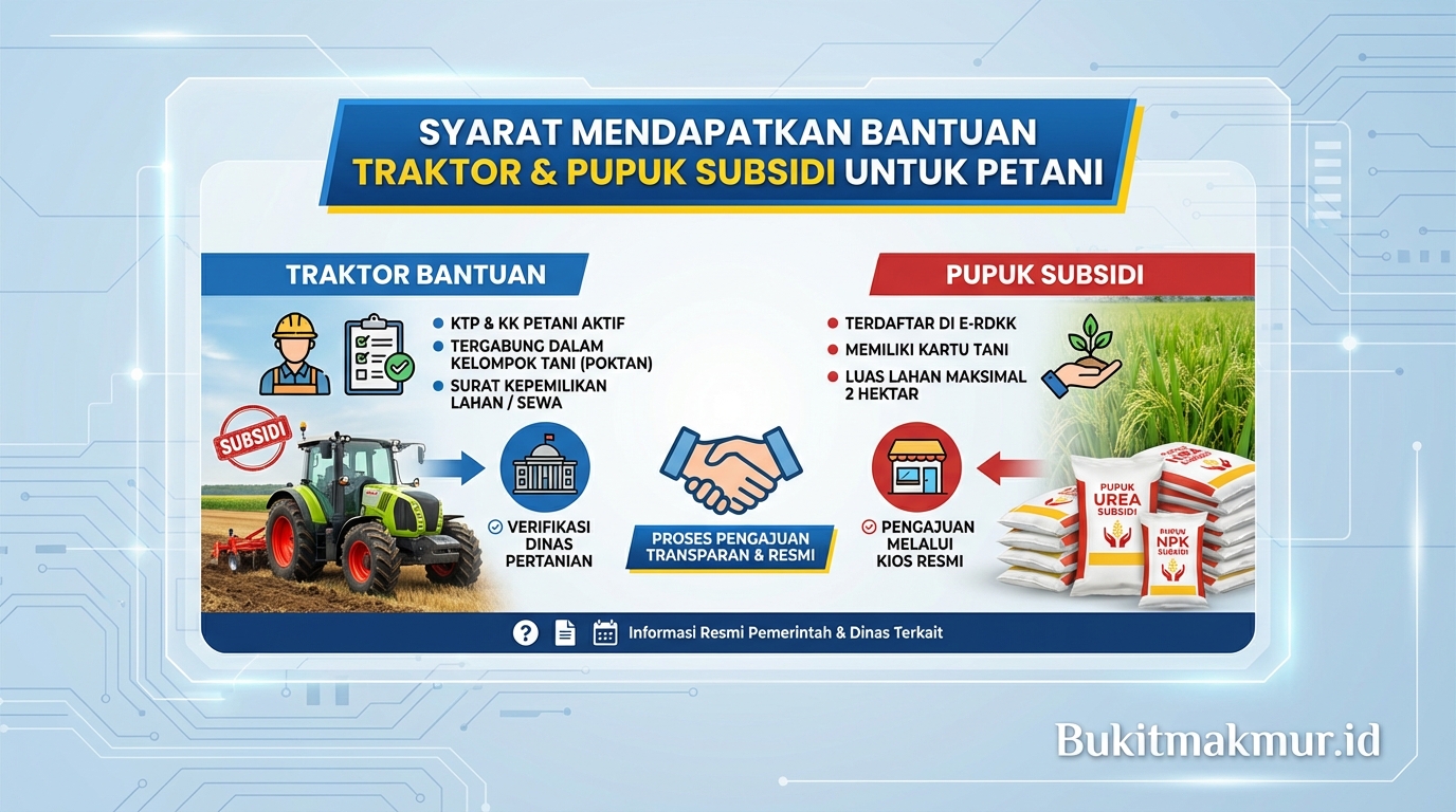 Syarat Mendapatkan Bantuan Traktor dan Pupuk Subsidi untuk Petani