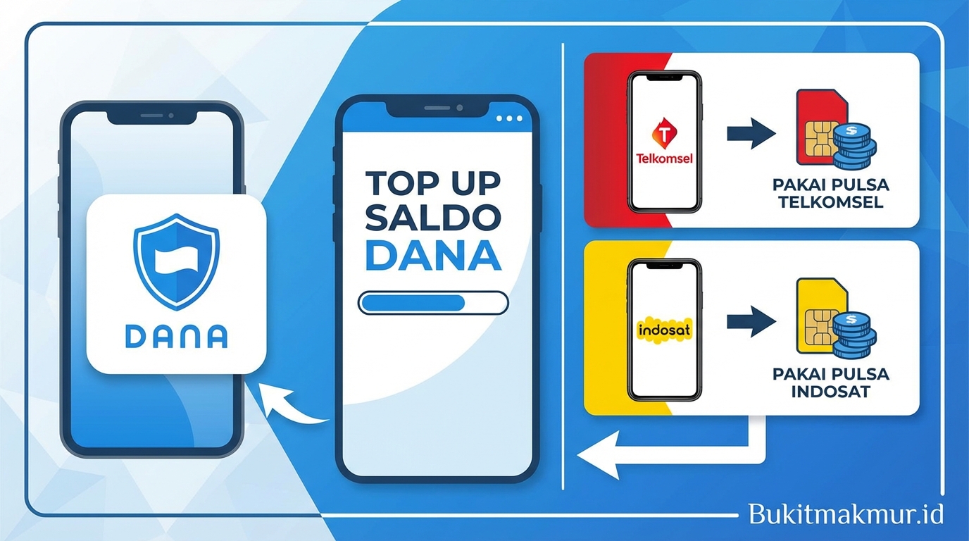 Trik Top Up Saldo DANA Pakai Pulsa Telkomsel dan Indosat