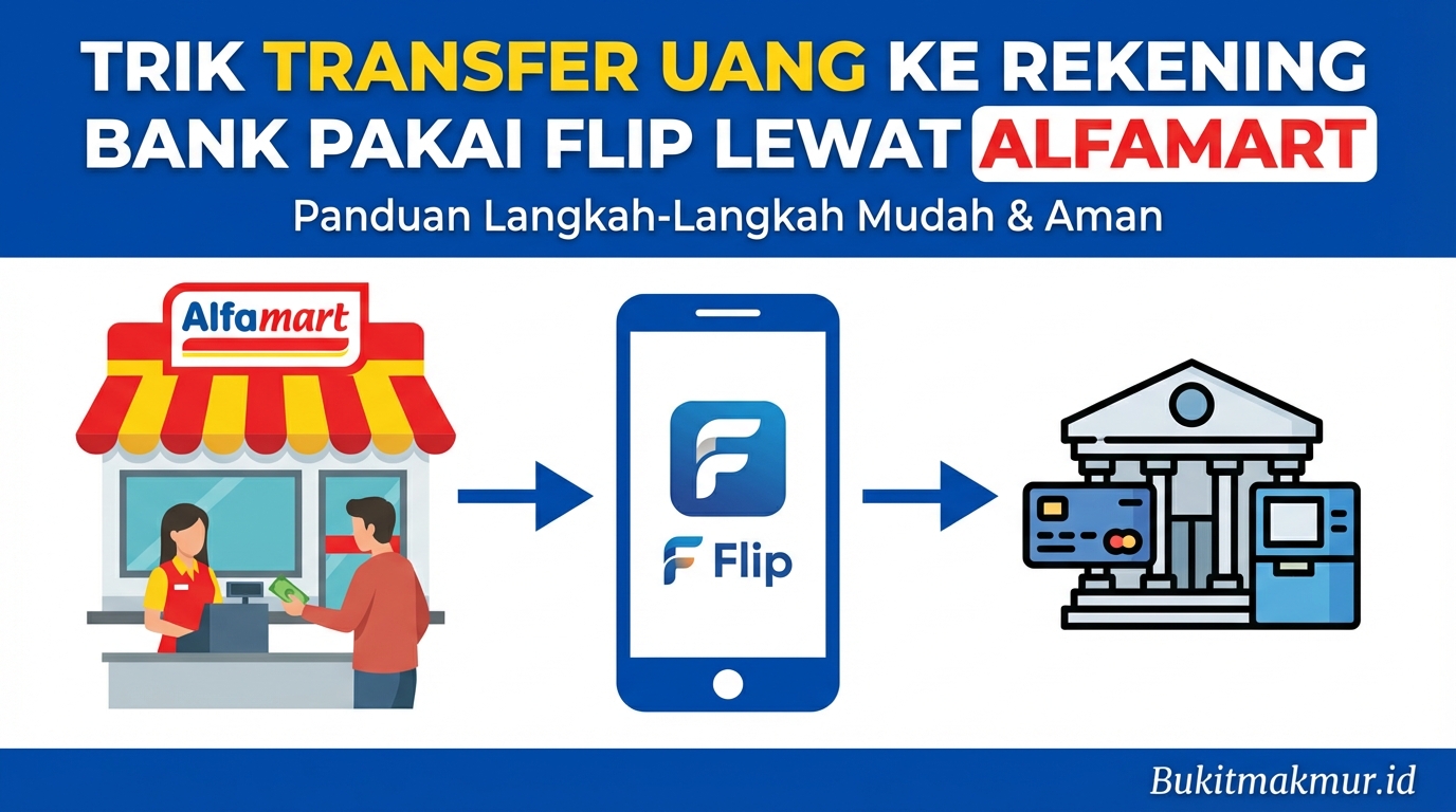 Trik Transfer Uang ke Rekening Bank Pakai Flip Lewat Alfamart