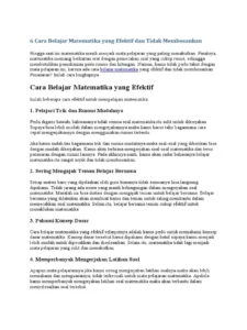 Cara belajar matematika efektif untuk tingkatkan logika siswa