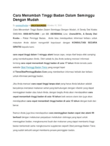 Cara menambah tinggi badan efektif secara alami di 2026