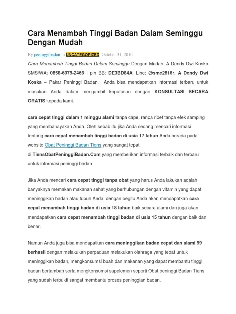 Cara menambah tinggi badan efektif secara alami di 2026