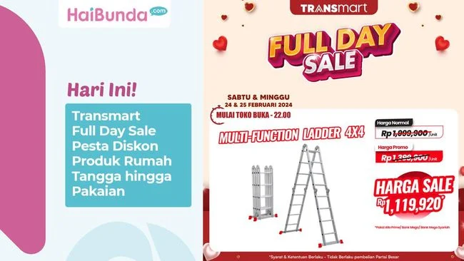 Transmart Full Day Sale: Diskon 50% Plus 20% Hari Ini